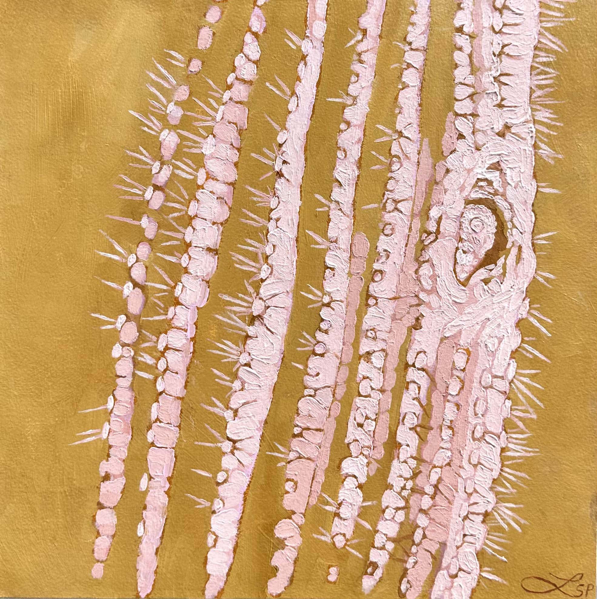 Owl in cactus negative